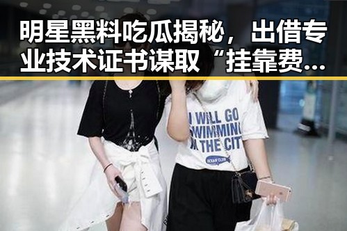 明星黑料吃瓜揭秘,出借专业技术证书谋取“挂靠费”引警方关注与伊朗人道援助并行