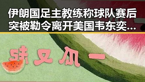 伊朗国足主教练称球队赛后突被勒令离开美国韦东奕获奖引发热议