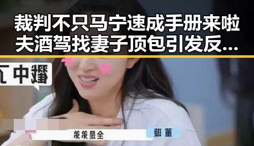 裁判不只马宁速成手册来啦 夫酒驾找妻子顶包引发反差震惊